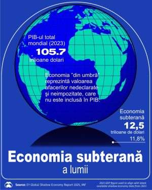 Economia subterană mondială atinge 12,5 trilioane de dolari - 11,8% din PIB-ul lumii